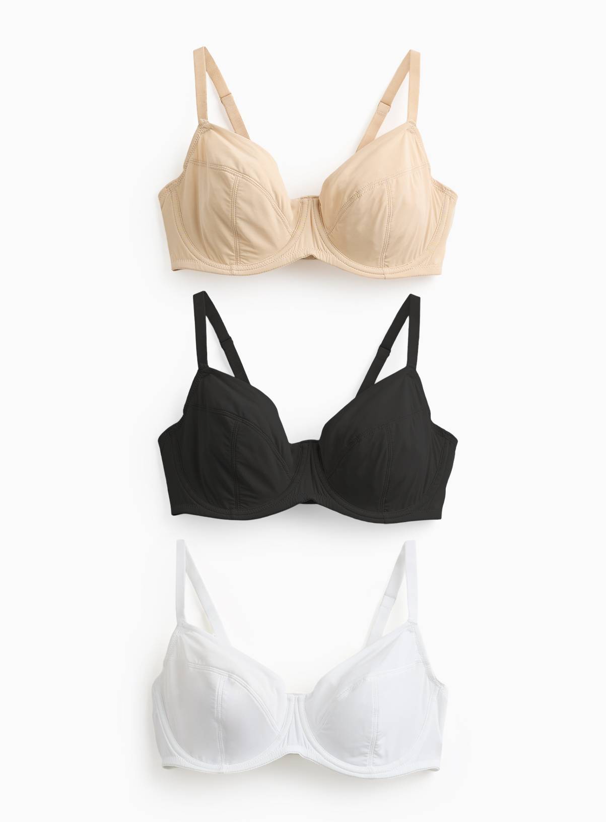 DD+ Plain Full Cup Underwired Bra 3 Pack 42GG - Image 1